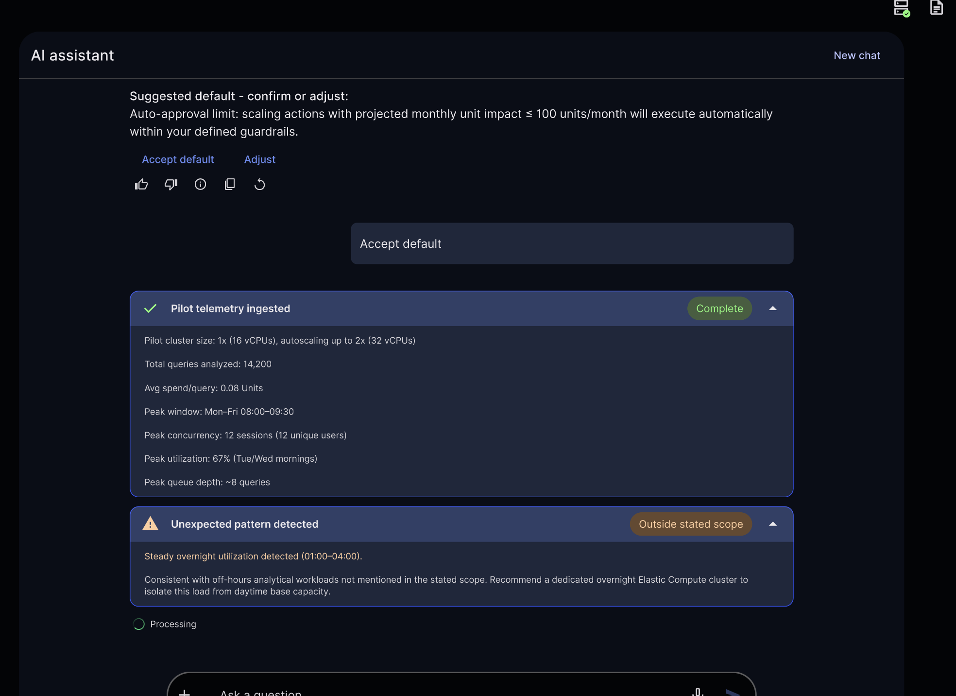 Tera AI agents analyzing telemetry and identifying patterns and inefficiencies