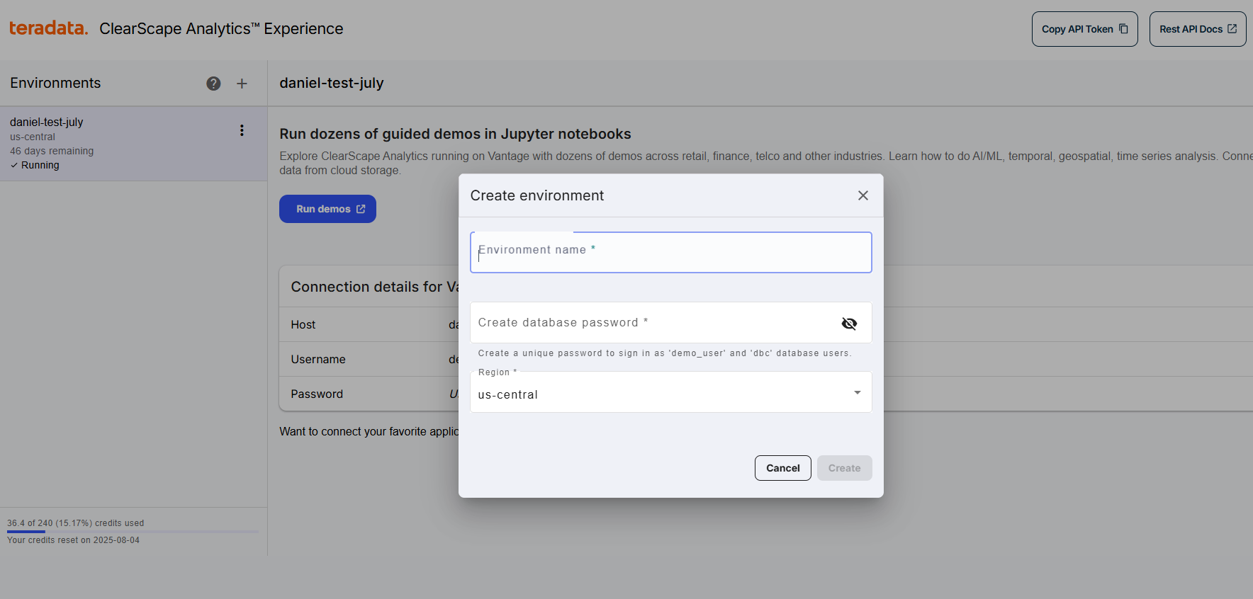 Setting Teradata Vantage Connection