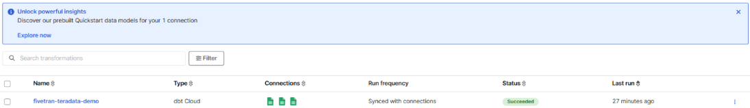 Transformation is triggered in Fivetran