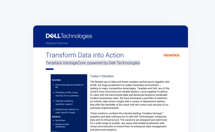 Core Vantage VantageCore Powered by Dell Technologies Solution Brief