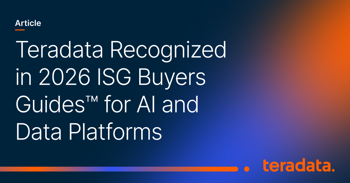 Teradata 2026 ISG Buyers Guides™ | Teradata